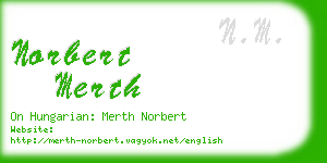 norbert merth business card